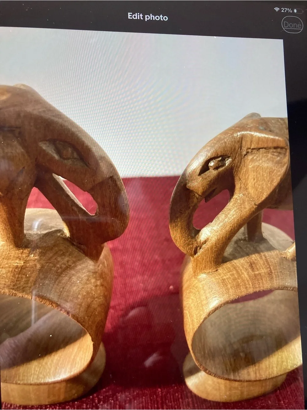 Wooden Safari Elephant Napkin Rings - Hand Carved Brown
